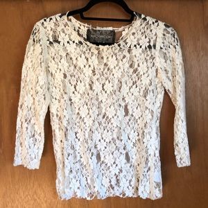 Reformation white lace top size S small